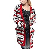 v28 Womens Oversized Christmas Reindeer Cardigan