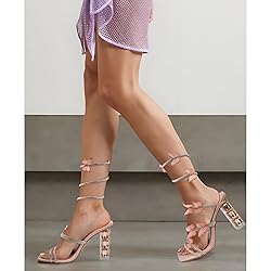 VOZTOLLS Womens Lace Up Sandals Square Open Toe