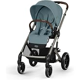 Cybex Balios S Lux Full Sized Stroller for Infant &amp; Toddler - Stormy Blue | Single Baby Stroller for 6 Months-4 Years Old, Car Seat Compatible, Travel System Ready, One Hand Fold, All Terrain Wheels