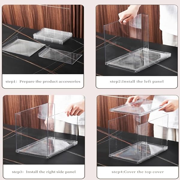 3PACK PURSE ORGANIZER FOR CLOSET,CLEAR ACRYLIC DISPLAY CASE FOR HANDBAG ORGANIZER, PURSE STORAGE BOX, PLASTIC STORAGE BINS FOR BOOK, COLLECTIBLES, COSMETIC (3PC-S)