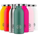 24Bottles Clima Bottles - Insulated Water Bottle 11oz/17oz/29oz, Water Bottles with 100% Leak Proof Lid (12 Hours Hot and 24 Hours Cold Beverages), Made of Stainless Steel, Italian Design
