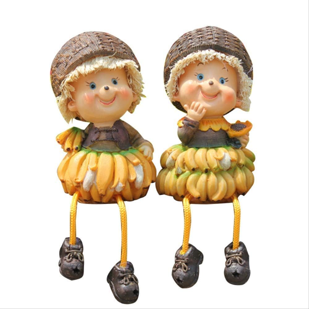 Giow Decoration Home Crafts,Resin Crafts Home Decoration New House Ornaments Gift Hanging feet Fruit Hanging feet Doll