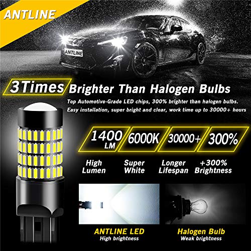 image for 7443 LED Bulbs, ANTLINE 1400 Lumens Super Bright 4014 102-SMD 7440 744