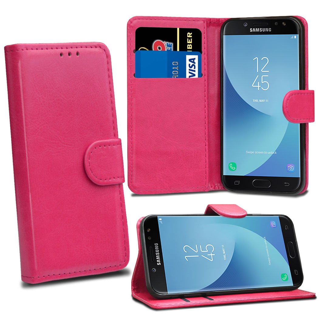 Samsung Galaxy J5 2017 J530 Cases - Pink Premium Wallet Leather Flip Case Cover For Samsung Galaxy J5 2017 J530 [Card Holder] [Magnetic Closure]