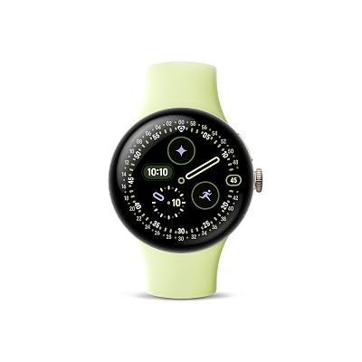 Google Pixel Watch 4 (41mm) - Android Smartwatch with Heart Rate and Sleep Tracking - 30-Hour Battery - Fitness Tracking - Google AI - Champagne Gold Aluminum Case - Lemongrass Active Band - Wi-Fi