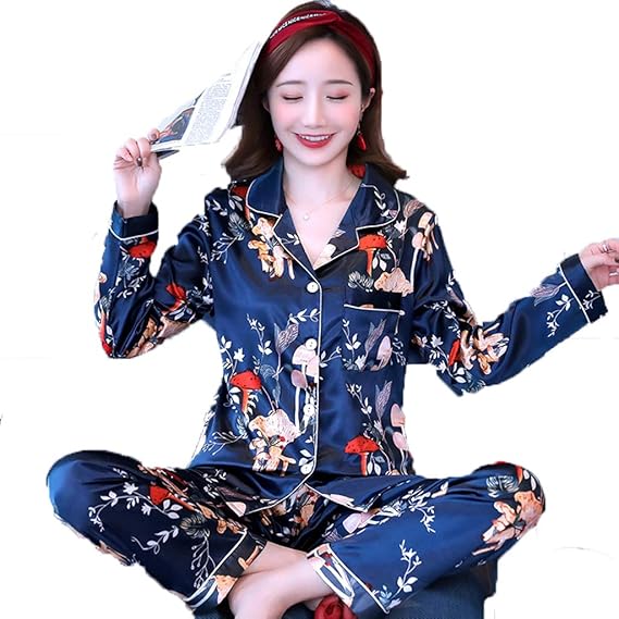 Amazon パジャマ レディース 長袖 夏涼しく吸湿 ルームウェア 寝間着 上下セット ナイトウェア 前開き 部屋着 可愛い 秋 春 夏 誕生日 プレゼント パジャマ ルームウェアセット 通販