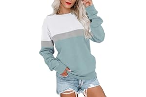RANPHEE Womens Long Sleeve Fall Tops Crew Neck Loose Fashion Trendy Clothes Shirts Hoodies Pullovers Sweatshirt with Pockets