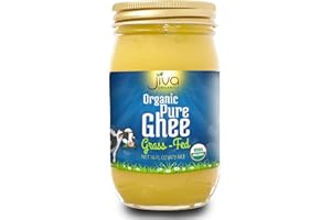 Organic Grass Fed Ghee 16 Ounce - Mantra Infused, Traditional Ayurvedic Method - Non GMO Pasture Raised - By Jiva Organics