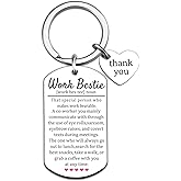 Work Besties Gifts for Women Work Bestie Keychain Funny Gifts for Coworkers Female Coworker Gift for Women Cool Office Gift for Coworker Thank You Keychain for Coworkers Boss Lady Birthday Christmas