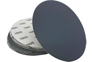 AutKerige 6 Inch Wet Dry Sandpaper, 25 PCS 1500 Grit Sanding Disc with Premium Silicon Carbide, Hook and Loop Flocking Polish Sandpaper for Auto Polishing or Stretches Removing