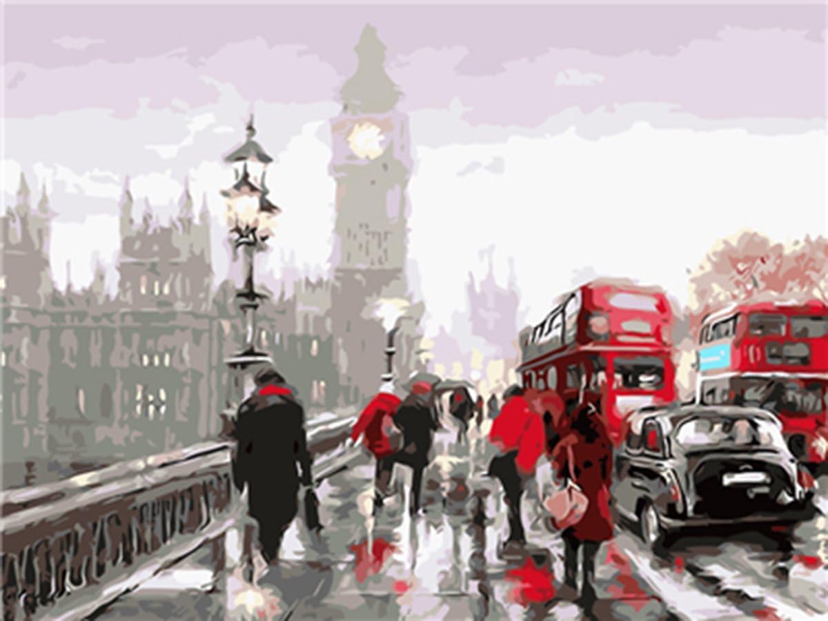 Shukqueen Paint by Number, DIY Oil Painting for Adults, Kids, Beginner's, 16X20 Inch, Frameless