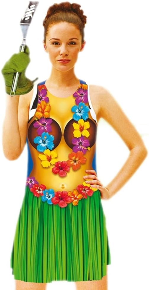 Luau Bikini Body Design on a Vinyl Apron for Women, 36 inches