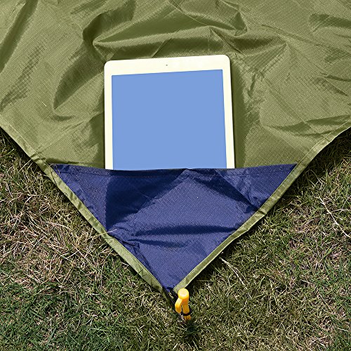 iMissiu Sand Free Beach Mat, Picnic Pocket Blanket Lightweight Waterproof Beach Blanket for Outdoor Camping, Travel, Hiking (Green) - Thumbnail 3