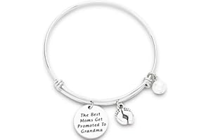KIVOSLIVIZ New Grandma Gifts Bracelet The Best Moms Get Promoted to Grandma to Be Jewelry
