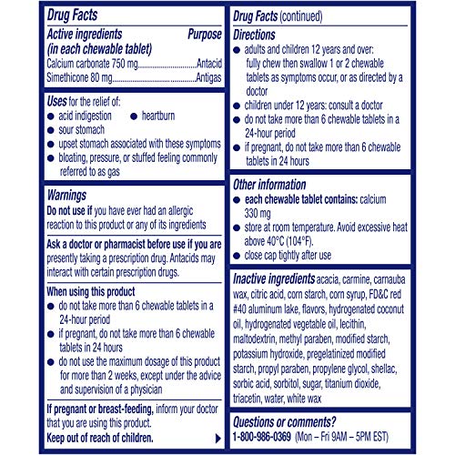 Alka-Seltzer Heartburn Relief And Gas Relief Chews Antacid Tablets For Acid Indigestion Bloating And Pressure, 180 Count, Tropical Punch | Pricepulse