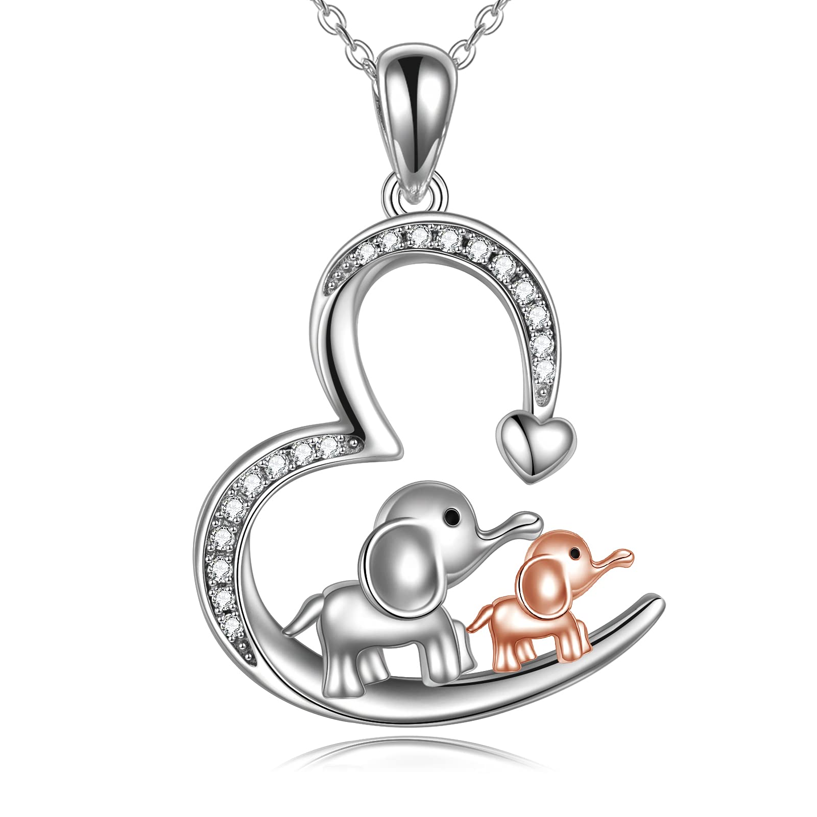 YAFEINI Elephant Necklace Mothers Day Gifts for Mom from Daughter Sterling Silver Mother Daughter Necklace Jewelry for Women Daughter Girls