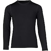 Hot Chillys Youth Micro-Elite Chamois Crewneck Body Fit Midweight Base Layer | UPF 30 Thermal Underwear Long Sleeve Shirt