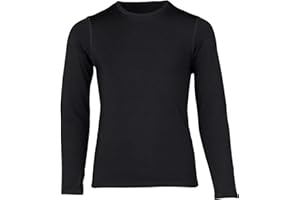 Hot Chillys Youth Micro-Elite Chamois Crewneck Body Fit Midweight Base Layer | UPF 30 Thermal Underwear Long Sleeve Shirt