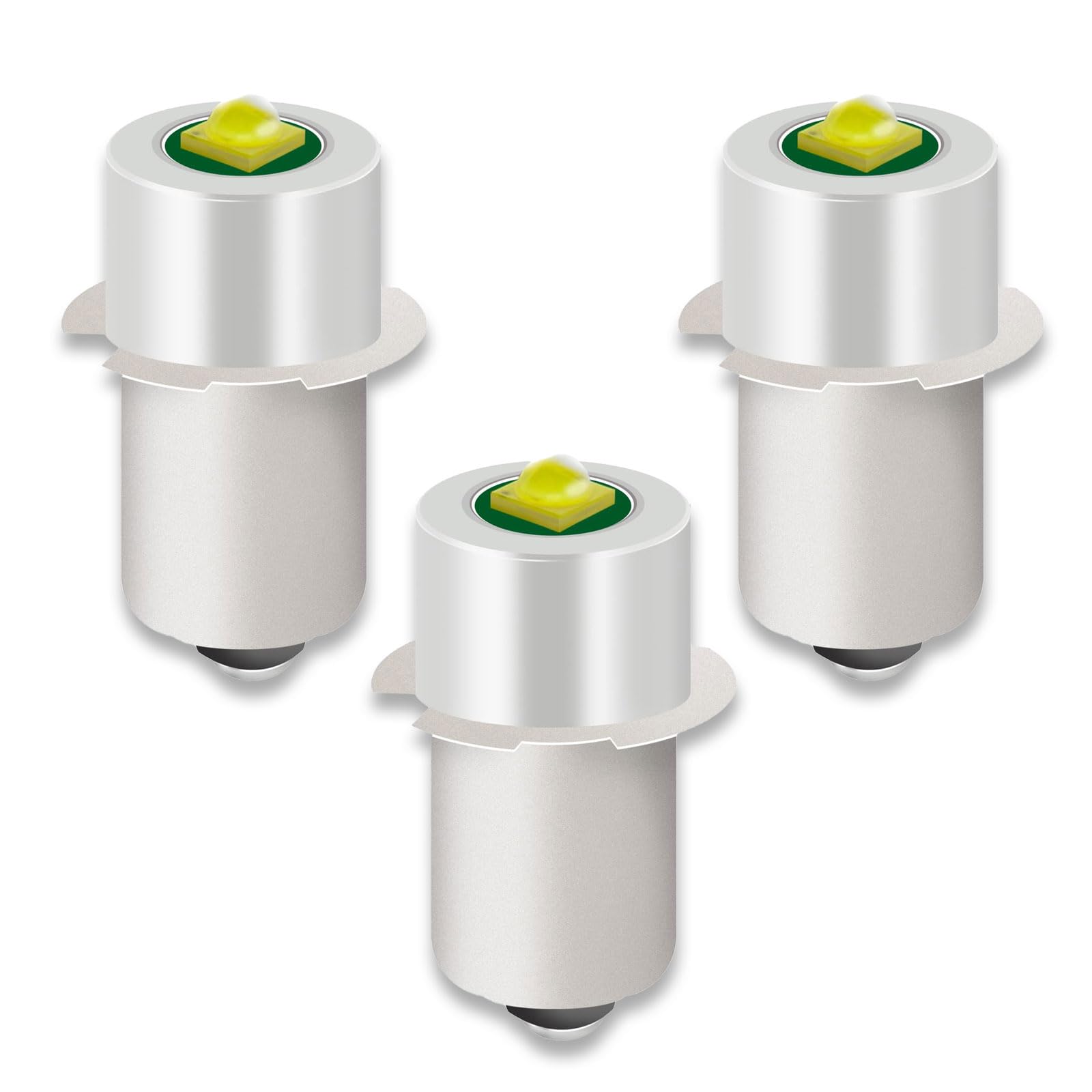 Photo 1 of 3 Pack LED Flashlight Bulb Replacement LED Bulbs for Conversion Kit 18V 12V 19.2V 6-24 Volt 3W 247LM PR2 P13.5S LED Bulb Upgrade Compatible with Ryobi Milwaukee Craftsman Lamp Torch Lantern Work Light