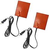 DXNQ 2 PCS Car Engine Heater Pad, 4"×5" Silicone Car Heating Pad with 68" Long Power Cord, 120V 150W Self-Adhesive Oil Pan He