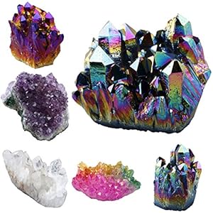rockcloud Natural Crystal Quartz Cluster Geode Druzy Home Decoration Gemstone Specimen Sphere Figurine