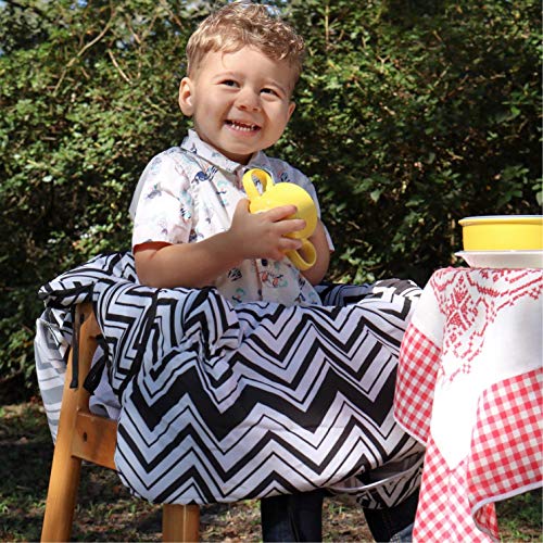 Shopping-Cart-Cover-For-Baby-2-in-1-Foldable-Portable-Seat-with-Bag-for-Infant-to-Toddler-Compatible-with-Grocery-Cart-Seat-and-High-Chair-BoyGirl-Design-Compact-and-Cushy-by-MurphyFine