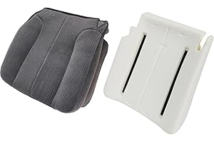 Priprilod Cloth Dark Gray Driver Side Bottom Replacement Seat Cover & Driver Side Foam Cushion Compatible with Dodge Ram 1500 2500 3500 2003 2004 2005
