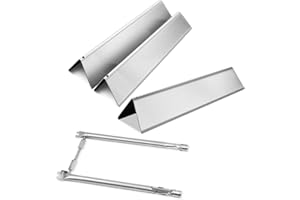 Zemibi 7635 Grill Flavorizer Bar and 69785 Burner Tube Replacement Parts for Weber Spirit I & II 200 Series, Weber Spirit E-210, S-210, E-220, S-220