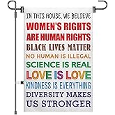12x18in In This House We Believe Yard Sign Pride Garden Flag,Double-Sided,Durable Polyester Gay Pride flag Outdoor Holiday Decor, Yard Decor