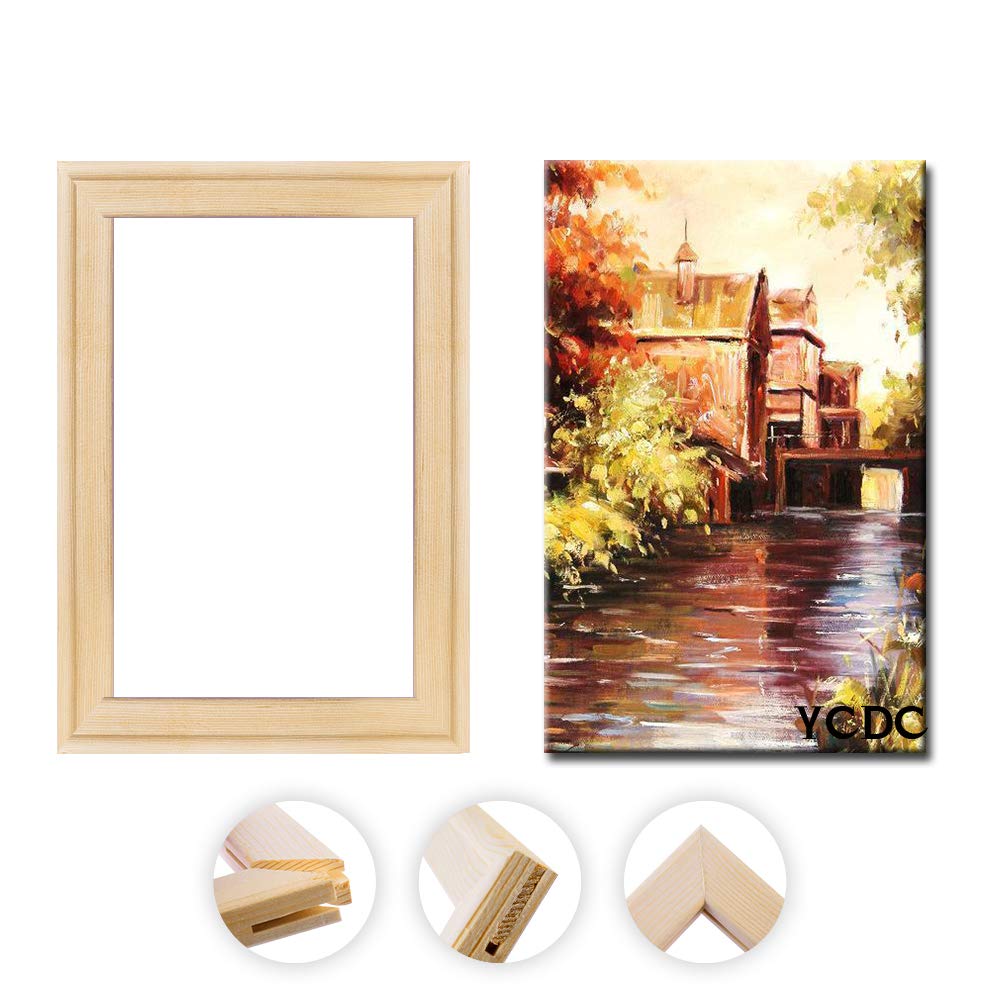 Solid Canvas Stretcher Frames, Premium Pine Wood Strips Bar Set, for Oil Paintings Poster Prints, DIY Arts Accessory Materials Supply, 12"x16"/30x40cm