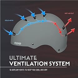 STOMP Skateboard Helmet - Removable Liners