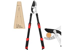 Yesker 27-35" Extendable Loppers for Tree Trimming Heavy Duty Tree Trimmer Bypass Loppers with Compound Action Sharp Anvil Blade up to 2 Inch Cut Capacity Branch Cutter Chops Thick Branches Ease