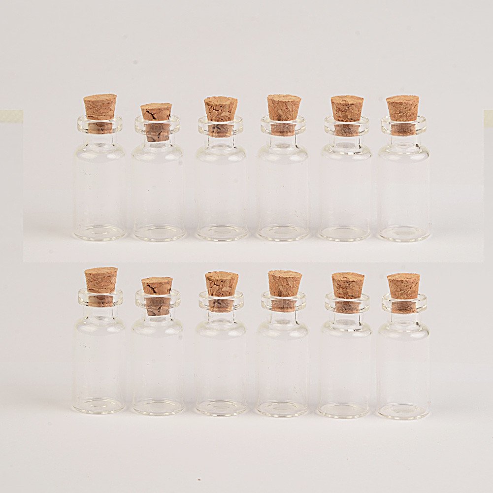 2ml 50pcs/lot Test Tube Glass Bottles Small Bottles with Corks Mini Glass Vials for Gift (2ML)