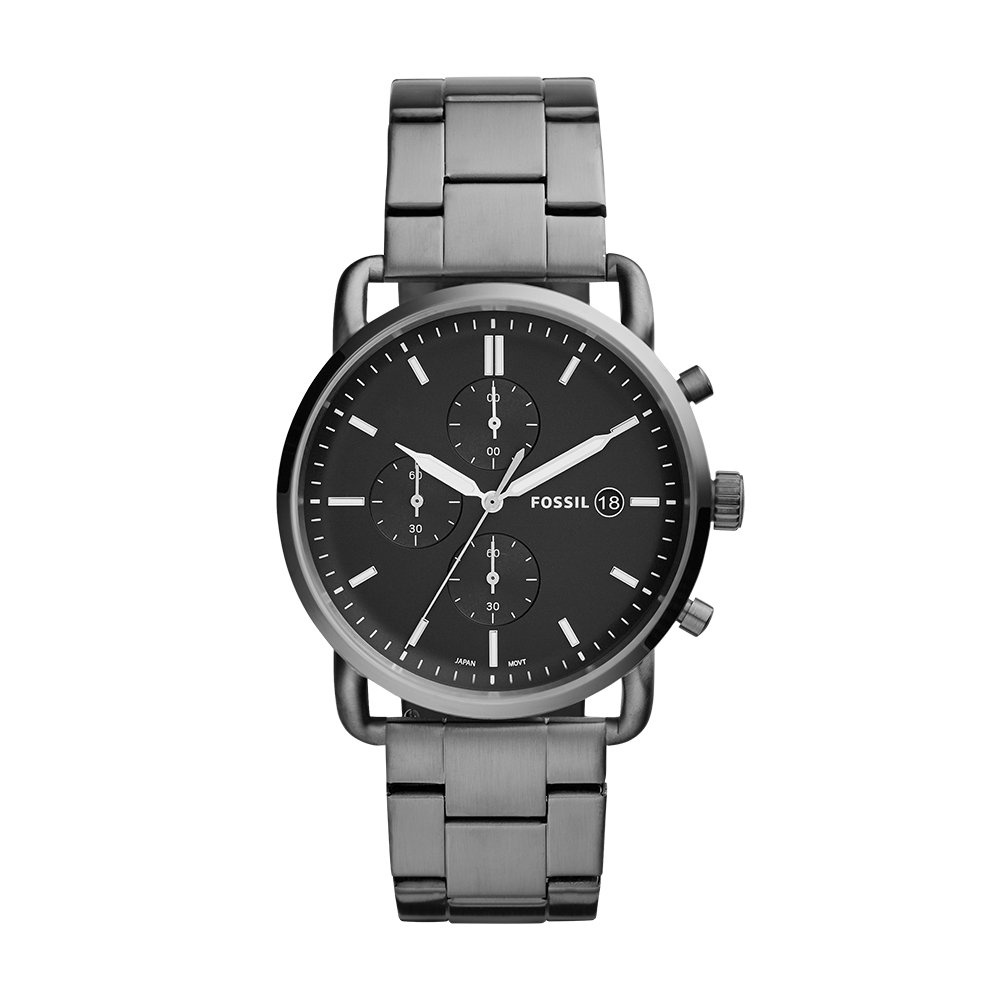 Amazon.com: Fossil Men's 'The Commuter' Quartz Stainless Steel Casual Watch,  Color:Grey (Model: FS5400: Fossil: Watches