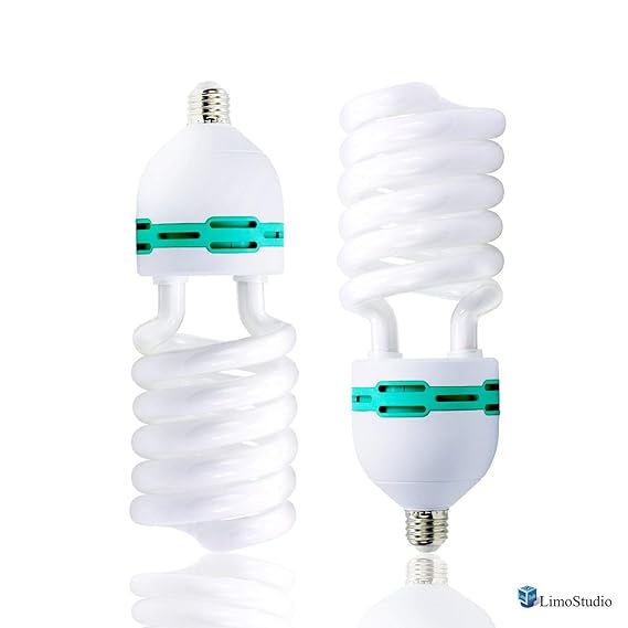 LimoStudio [Set of 2] 105W CFL Photography Video Daylight 6500K White Balanced Fluorescent Light Bulb for Studio, Home, Office, AGG2691