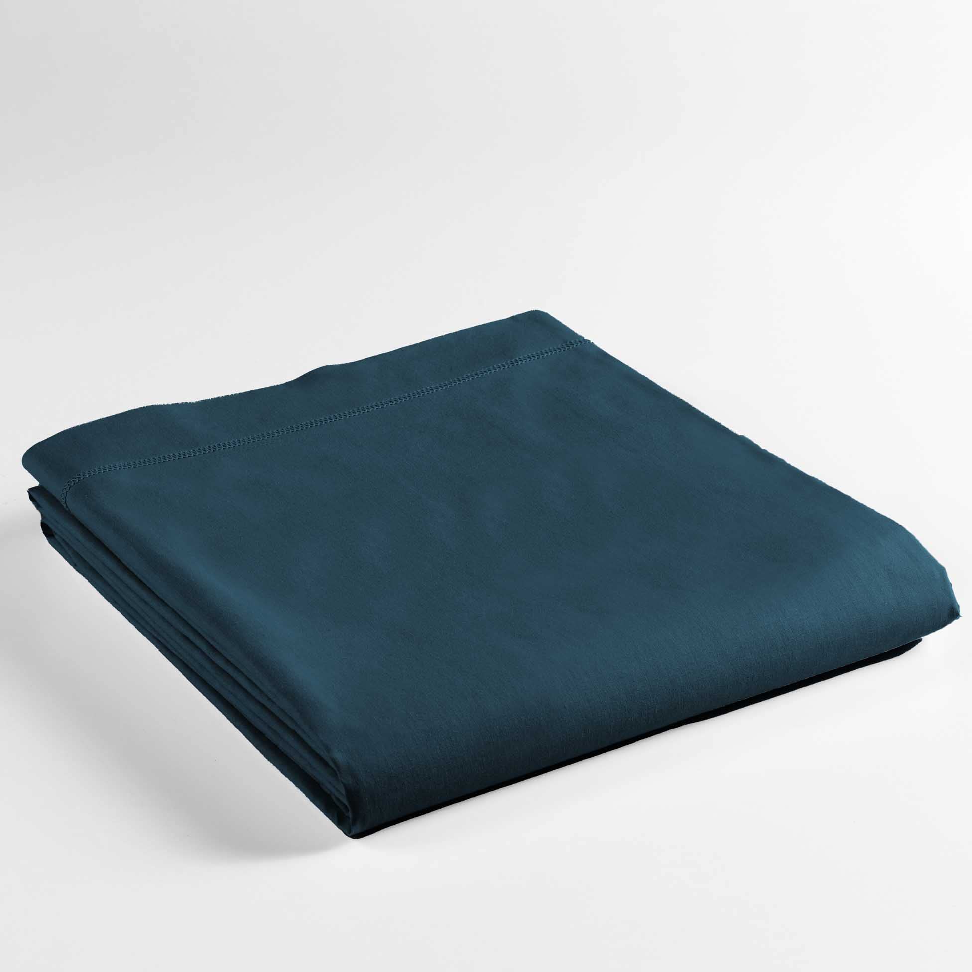 douceur d'intérieur, Flat Sheet (240 x 300 cm) Lina Blue, 100% Cotton