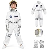 QJWBZ NASA Astronaut Costumes for Kids: America Spacesuit for Boys Girls Space Jumpsuit Set Halloween Dress Up Cosply