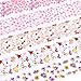 Macute Flowers Nail Transfer Foils Fresh Nails Supply Foil Decals 16 Designs Floral Nail Transfers Starry Sky Paper for Women Fingernails and Toenails Acrylic Decorations Manicure Tips Wraps Charms