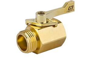 HQMPC Super Heavy Duty 3/4" Brass Shut Off Valve Garden Hose Shut Off Valve Garden Hose Connector