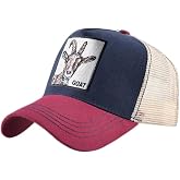 Animal Patch Mesh Trucker Baseball Cap Collection, Embroidered Design, Black