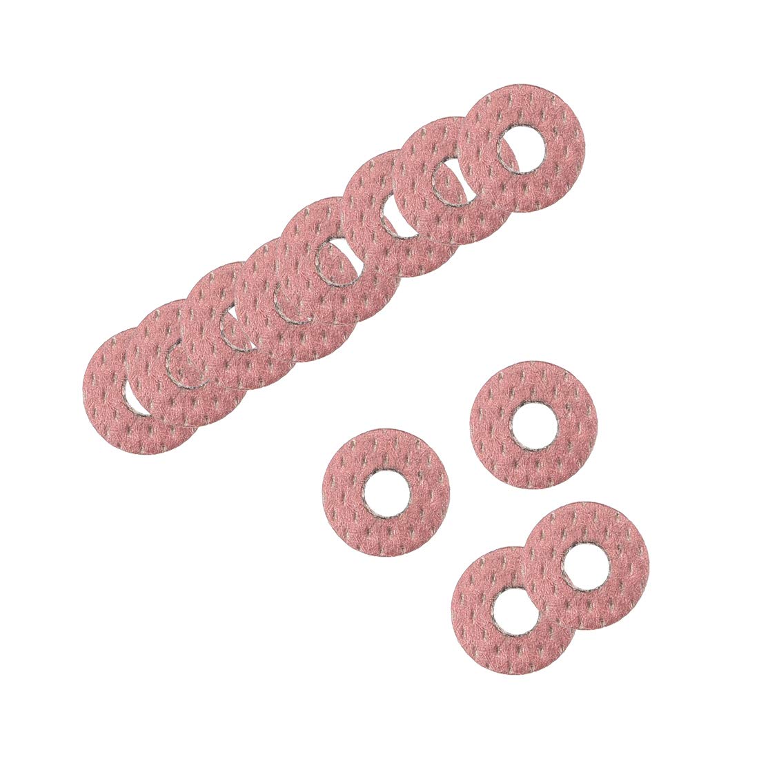 sourcing map Insulating Washer, 500Pcs 4mm x 10mm x 1mm Red Vulcanized Fiber Washer, Insulation Gasket for Motherboard