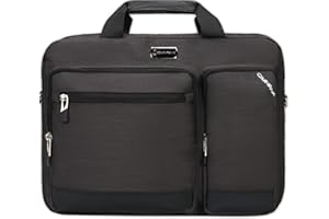 Omnpak 15.6 Inch Laptop Bag, Business Briefcase with Combination Lock, Water Repellent Notary Document Bag for Men Women - Fits 15.6-inch Computer/Notebook/Tablet