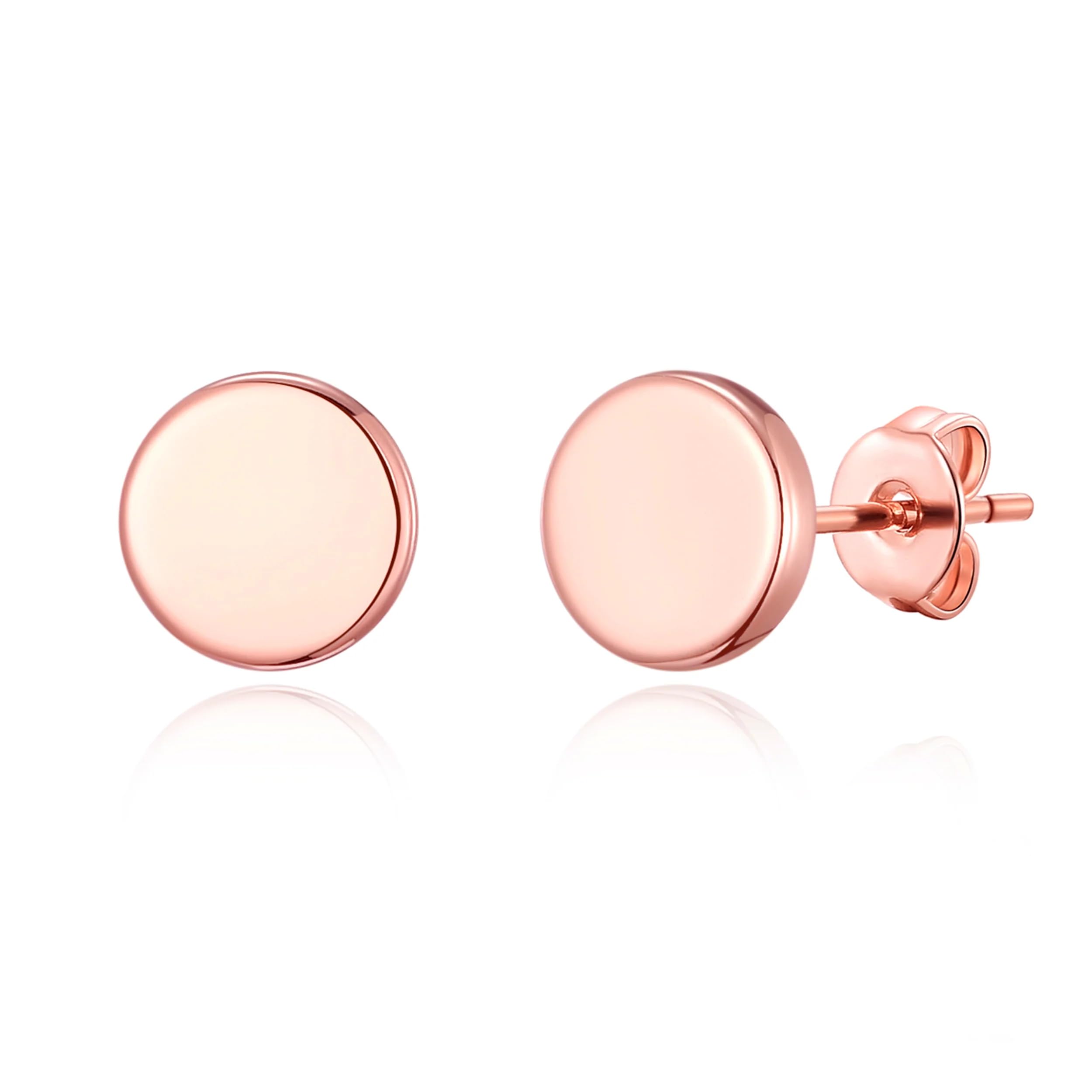 Philip Jones Rose Gold Plated Round Dot Stud Earrings