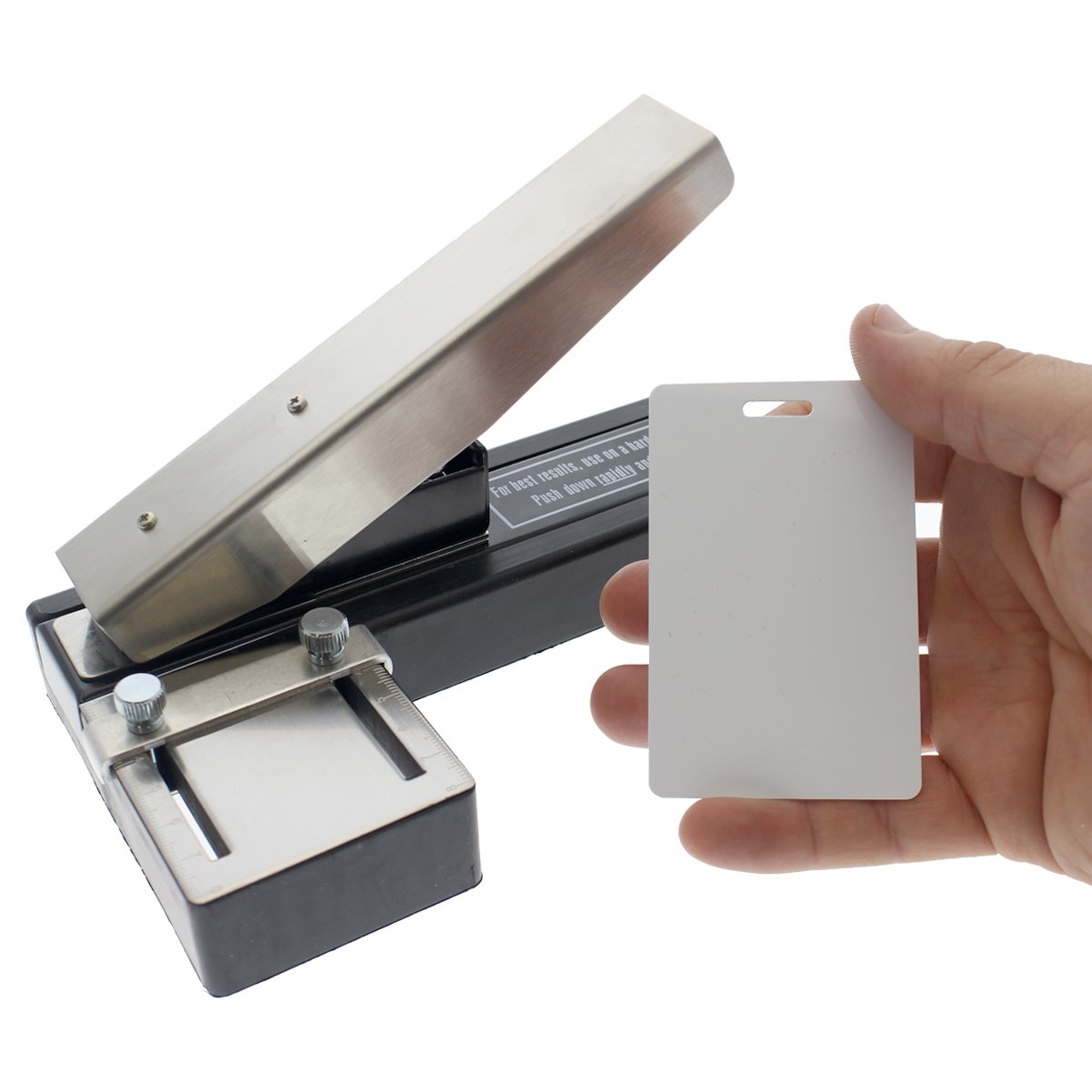 Heavy Duty Stapler Style ID Badge Slot Hole Punch (Rectangle) With