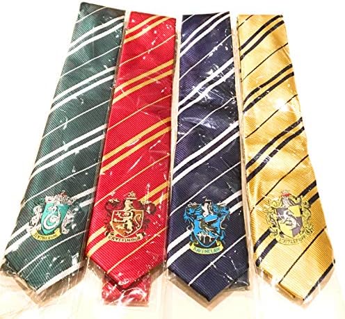 HARRY POTTER HOUSE TIE WITH LOGO GRYFFINDOR, HUFFLEPUFF, SLYTHERIN, RAVENCLAW DRESS UP COSTUME WORLD BOOK DAY