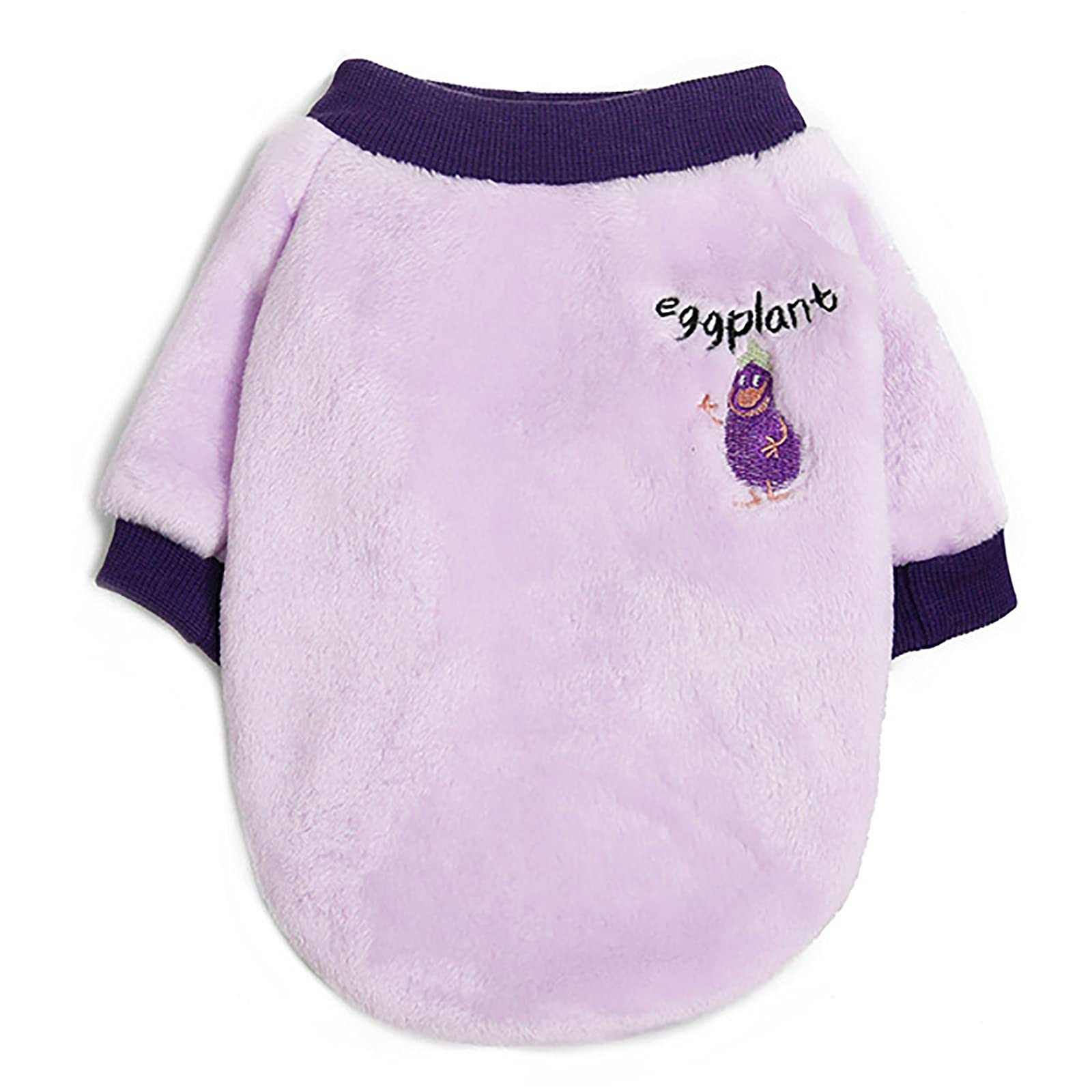 Dog Sweater Dog Clothes Fleece Dog Woolen Sweater Winter Warm Coat Fruit Pajamas Fleece Sweater for Small Dog Medium Dog Cat Purple S