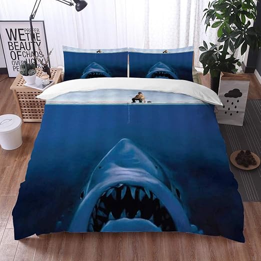 Bedsure Funda Nórdica,Tiburón Pesca en el mar Atraer Underwate Marine