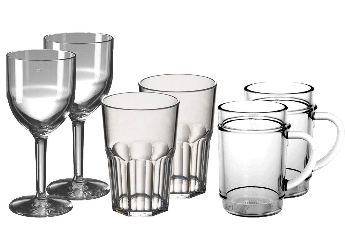 AIOS Avenue's Unbreakable, Reusable Glasses Set Ideal for Backpackers/Festival goers.
