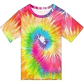 Kids Tie Dye T-Shirts Top for 4-18 Years Boys Girls Child Tees Short Sleeve 3D Print Shirt