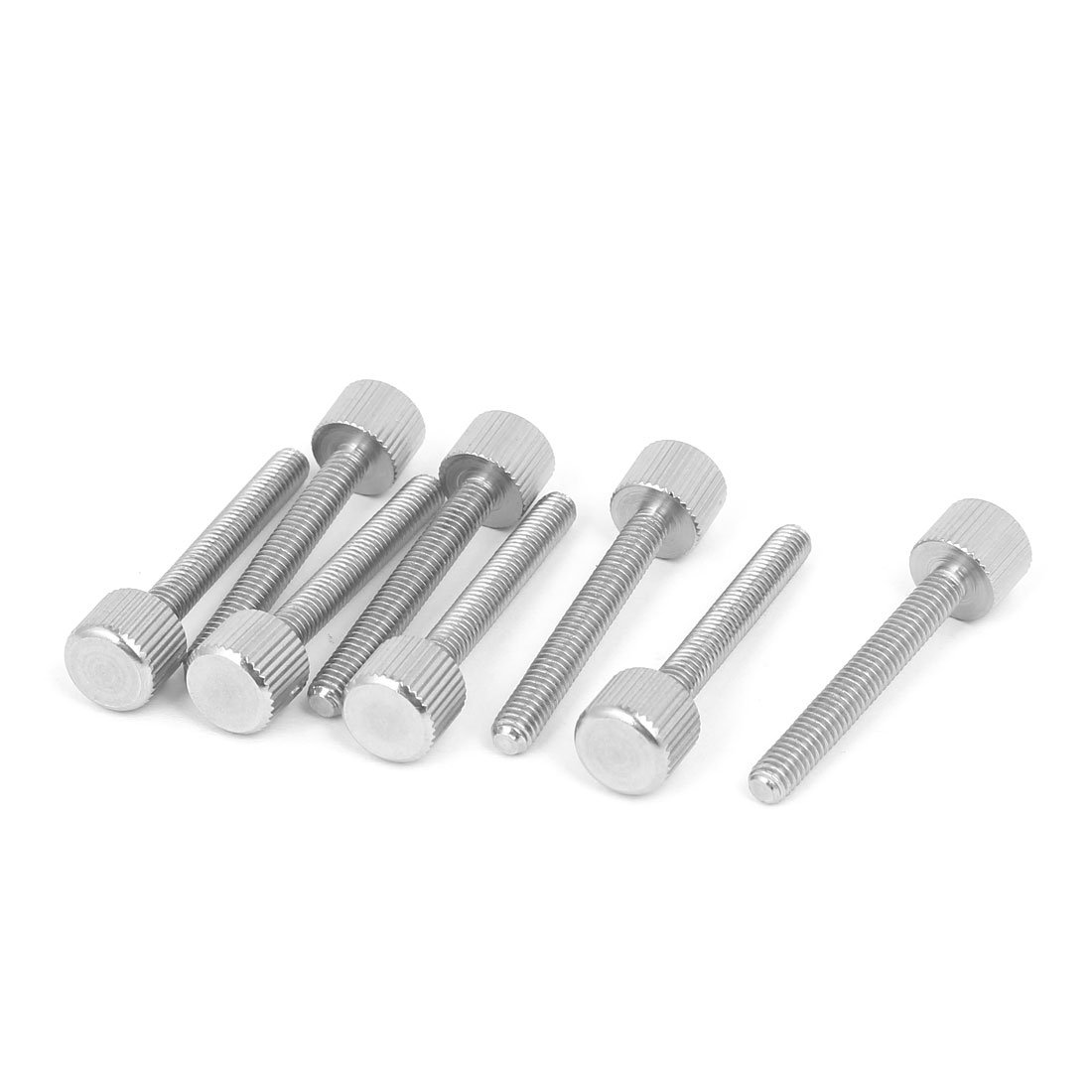 Sourcingmap Computer PC Case M4 x 30mm Stainless Steel Flat Head Knurled Thumb Screw 8pcs
